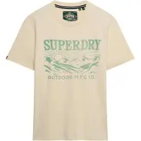 Superdry Superdrytil mænd. M1012378A Retro udendørs T-shirt Rlxd beige (L), Casual, Bomuld, Korte ærmer