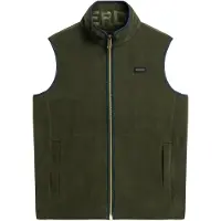 Superdry Superdrytil mænd. M5012157A Estate Fleece Gilet grøn (XL), Casual, Genanvendt polister, Bæredygtig