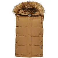 Superdry Superdrytil kvinder. W5011395A Veste i syntetisk pels Everest beige (XXS), Casual, Polyester