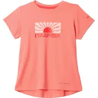 Columbia - Tech Trail Utility SS Graphic Crew Hot Coral Floral Groove til Unisex - Størrelse 154,5-158,5 cm - Lyserød