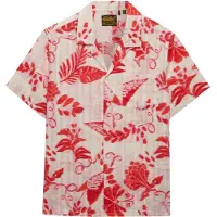 Superdry Superdrytil kvinder. W4010586A Strandskjorte med tryk rød (M), Casual, Bomuld, Korte ærmer