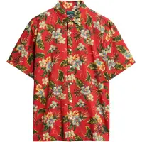 Superdry Superdrytil mænd. M4010947A Rød skjorte med hawaii-print (S), Casual, Modal, Korte ærmer