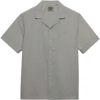 Superdry Superdrytil mænd. M4011138A Cabana grå skjorte (S), Casual, Bomuld, Korte ærmer