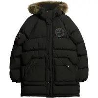 Superdry Superdrytil mænd. M5011932A Everest lang parka med baffler sort (XL), Casual, Genanvendt polister, Bæredygtig, Genanvendt nylon