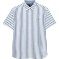 Superdry Superdrytil mænd. M4011101A Oxford Preppy skjorte med korte ærmer og hvide striber (L), Casual, Bomuld