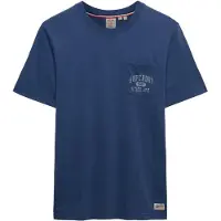 Superdry Superdrytil mænd. M1012368A Vintage Pocket T-shirt navy (L), Casual, Bomuld, Korte ærmer, Blå