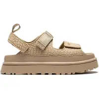 Ugg UGGtil kvinder. 1175311 GoldenGlow-prægede sandaler i beige læder (39), 3-5 cm, Velcro, Casual
