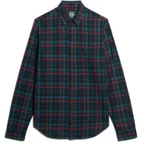 Superdry Superdrytil mænd. M4010737A Skjorte i økologisk bomuld med vintage navy-tern (XL), Casual, Lange ærmer, Økologisk bomuld, Bæredygtig, Blå