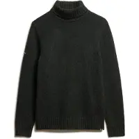 Superdry Superdrytil mænd. M6110618A Sort børstet rullekravetrøje (M), Casual, Polyester