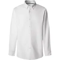 Pepe Jeans Pepe Jeanstil mænd. PM3090816 Skjorte Cluny hvid (M), Casual, Bomuld, Lange ærmer