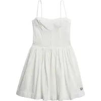 Superdry Superdrytil kvinder. W8012023A Broderie Cami Mini Dress hvid (XL), Casual, Bomuld, Uden ærmer/stropper