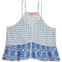 Superdry Superdrytil kvinder. W6011647A Vintage Cami-top blå (XS), Casual, Polyester, Uden ærmer/stropper