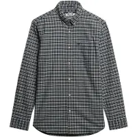 Superdry Superdrytil mænd. M4011042A Premium Check Oxford-skjorte navy (M), Casual, Bomuld, Lange ærmer, Blå