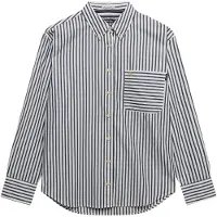Superdry Superdrytil kvinder. W4010541A Afslappet poplin-skjorte navy (XS), Casual, Bomuld, Lange ærmer, Blå