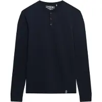 Superdry Superdrytil mænd. M6010903A Merchant Store T-shirt Grandad navy (S), Casual, Bomuld, Lange ærmer, Blå