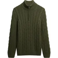 Superdry Superdrytil mænd. M6110698A Jacob Cable grøn trøje (L), Casual, Akryl, Lange ærmer