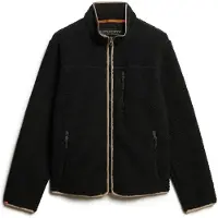 Superdry Superdrytil mænd. M2014140A Outdoor Full fleecejakke, sort (S), Casual, Polyester