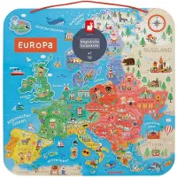 Janod Kort Over Europa Magnetisk Version Tysk