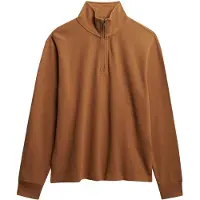 Superdry Superdrytil mænd. M2014342A Sweatshirt med halv lynlås RIB brun (XL), Casual, Bomuld