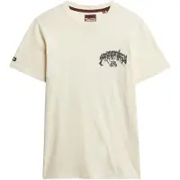 Superdry Superdrytil mænd. M1012250A Biker Rock Relaxed T-shirt i beige (L), Casual, Bomuld, Korte ærmer