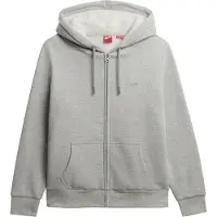 Superdry Superdrytil kvinder. W2012633A Essential Borg Lined hættetrøje med lynlås, grå (L), Casual, Bomuld