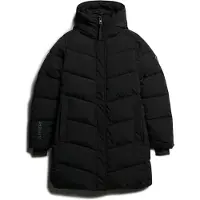 Superdry Superdrytil kvinder. W5011782A City Chevron Quilted Parka sort (XL), Casual, Polyester, Lange ærmer