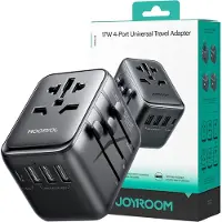 JOYROOM Rejseadapter 17W med EU / US / UK / JP / AU / CN - Sort