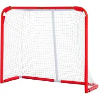 Vevor Ungdoms Street Hockeynet, Indendørs Udendørs Stålhockeymål, Bærbart Letvægts Ungdoms Street + Rulle til Børn, Junior Hockey Træningsmålsæt med Net, Nem Samling, 136 x 112 cm, Hvid/Rød