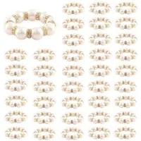 Typecat 100Pcs Pearl Napkin Rings Imitation Pearl Beaded Rhinestone Napkin Ring Holder Napkin Rings Serviette Napkin Rings