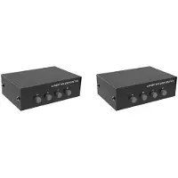 Melitt 2X RS232 DB9 Pin COM Port Sharer 4 in 1 Out Serial Port Sharing Device Button