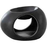 ISTOVO Simple Black Candle Heating Holder Ceramics Essential Oil Reed Diffuser Furnace Household Aromatherapy Incense Burner B