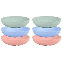 Typecat 6-Pieces Whisker Fatigue Cat Bowl - 5.5 Inch Shallow Cat Food Dish Wide Cat Wet Feeding Bowls, PET Plate for Kittens