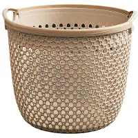 Melitt Portable Dirty Clothes Basket, Dirty Clothes Storage Basket, Large Clothes Laundry Basket Coffee Color