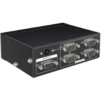 Melitt MT-RS104 Active Serial RS232 Splitter 1 to 4 RS232 Bi-Direction Switcher Splitter 4 to 1 with Power Adapter-US Plug