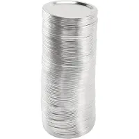 Melitt 100 Pcs Regular Mouth 70MM Jar Canning Lids, Reusable Leak Proof Split-Type Silver Lids with Silicone Seals Rings