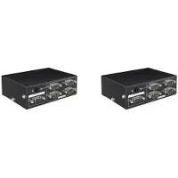 Melitt 2X MT-RS104 Active Serial RS232 Splitter 1 to 4 RS232 Bi-Direction Switcher Splitter 4 to 1 with Power Adapter-US Plug