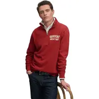 Superdry Superdrytil mænd. M2014478A Vintage Athletic Half Zip sweatshirt rød (3XL), Casual, Bomuld, Lange ærmer