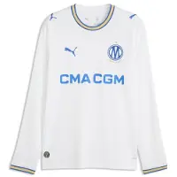 Puma Olympique de Marseille 26/27 Home Long Sleeve Jersey Men, Clothing, White/Royal, 3XL