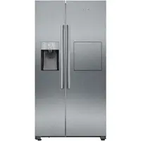 Siemens iQ500 KA93GAIEP - Køleskab/fryser - side ved side med vanddispenser, isdispenser - bredde: 90.8 cm - dybde: 76.2 cm - højde: 178.7 cm - 560 liter - Klasse E - rustfrit stål
