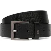 Tommy Hilfiger Bælte 'Flag Plaque Embossed' sort