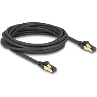 DeLOCK - Netværkskabel - RJ-45 (han) til RJ-45 (han) - 5 m - 6 mm - S/FTP - CAT 7 - udendørs, knastfri - sort