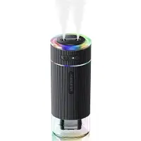 Wella Portable Small Humidifier for Bedroom, Dual Nozzle Large Cool Mist, Personal Desk Air Humidifiers for Travel Black