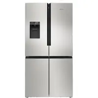 Siemens iQ500 KF96IAPEA - Køleskab/fryser - frans dør-bundfryser med isdispenser, vanddispenser - bredde: 90.5 cm - dybde: 73.1 cm - højde: 183 cm - 574 liter - Klasse E - børstet stål