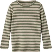 Name it Bluse - Rib - Noos - NmnBanio - Dusty Olive/Pure Cashmer - - 3 år (98) - Bluse