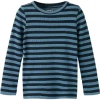 Name it Bluse - Rib - Noos - NmnBanio - Dark Sapphire/Blue Mir - - 1 år (80) - Bluse