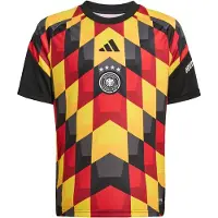 Adidas Tyskland Trænings T-Shirt Pre Match - Sort/Gul/Bordeaux Børn - , størrelse 140 cm