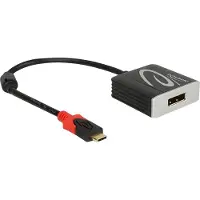 DeLOCK - Ekstern videoadapter - VL100 - USB-C - DisplayPort - sort - detailsalg