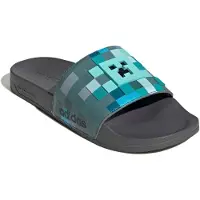 Adidas Pantoletter 'ADILETTE - MINECRAFT' turkis / himmelblå / antracit / grøn