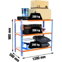 Simonclick Maderclick Megaplus 3/500 900 Metalhylde 900x1200x500 Mm