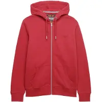 Superdry Superdrytil mænd. M2014128A Sudadera con capucha Essential Logo Zip rød (M), Casual, Bomuld